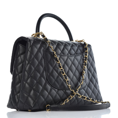 Chanel Caviar Quilted Medium Coco Handle Flap Black 3 of 10