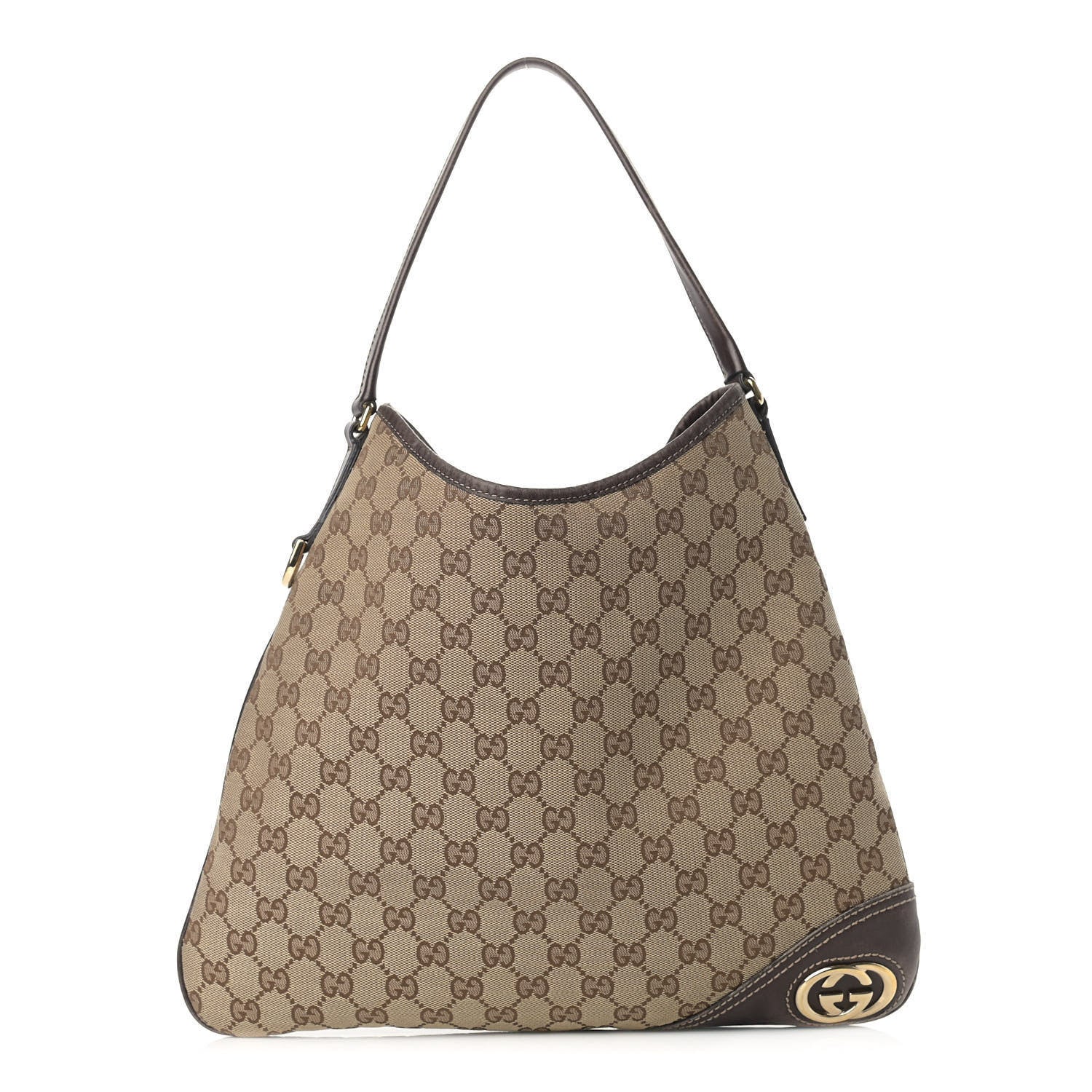 Gucci Monogram Medium New Britt Hobo Dark Brown 1 of 14