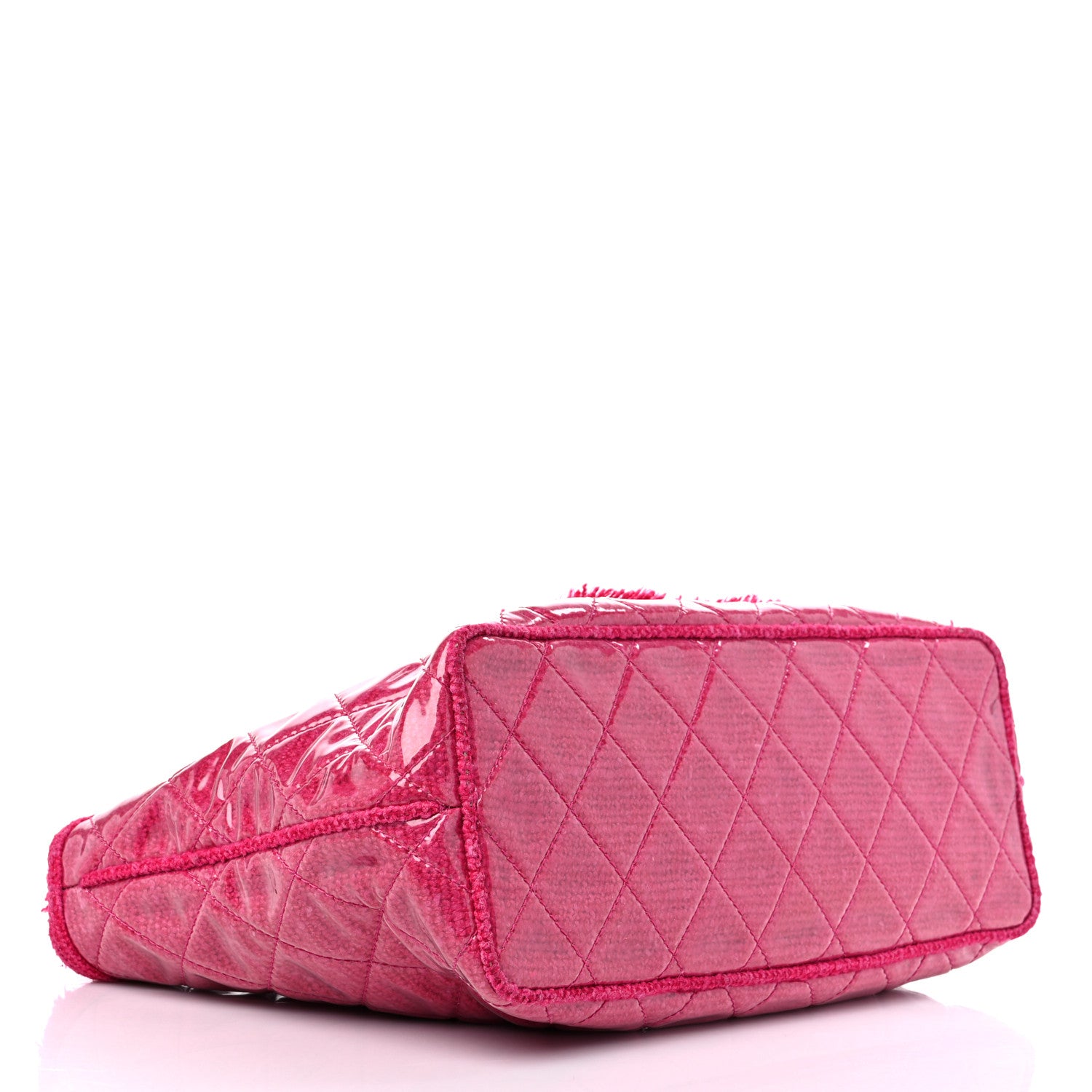 Chanel Vinyl Quilted Funny Tweed Tote Fuchsia 4 of 15