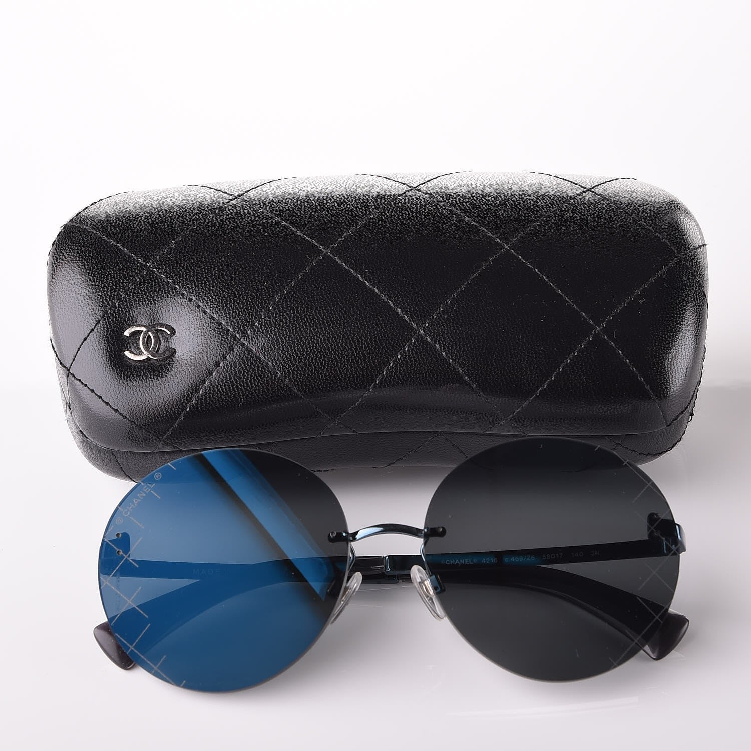 Chanel Mirrored Round Sunglasses 4216 Blue 8 of 8