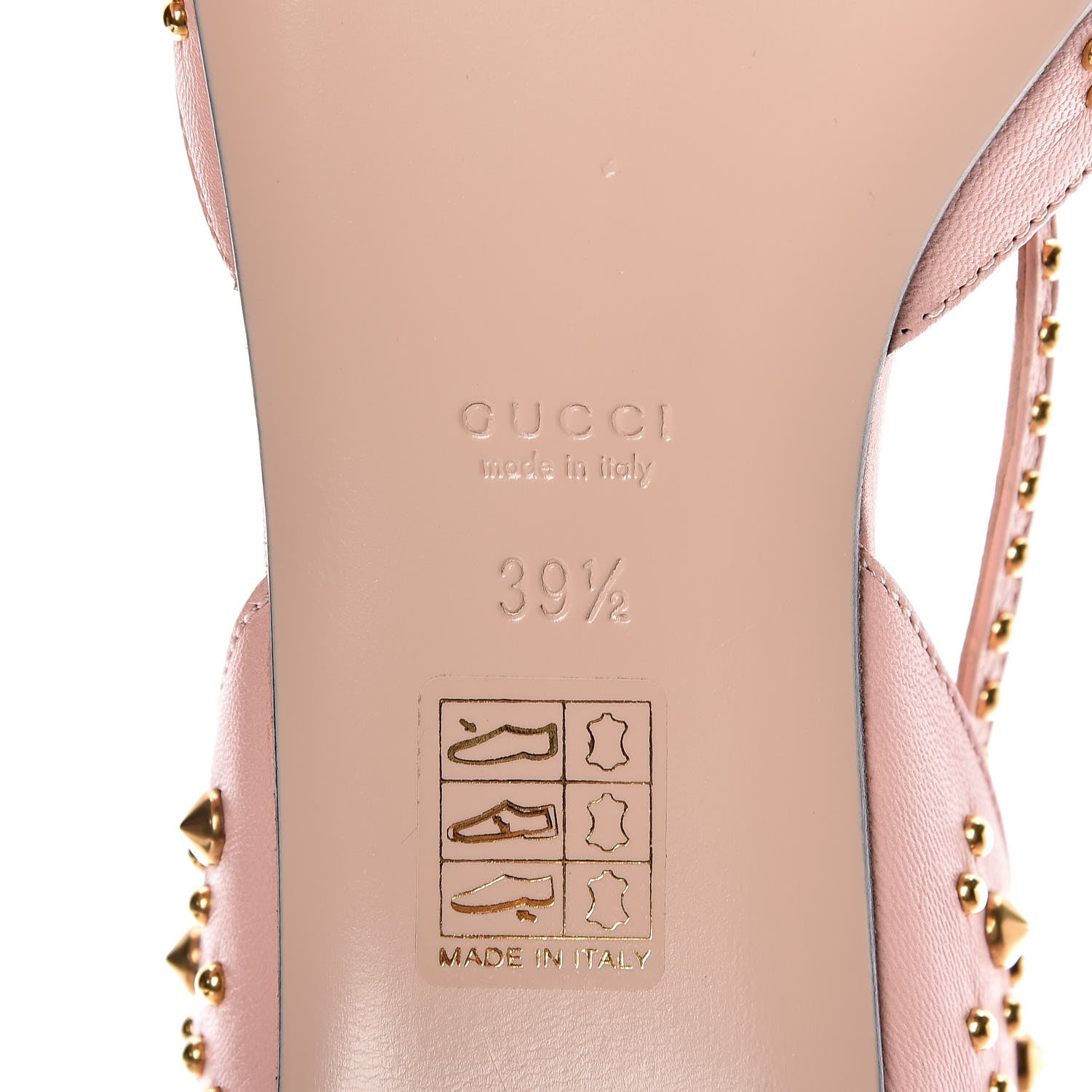 Gucci Malaga Kid Studded Pointed Toe Unia Flats 39.5 Perfect Pink 7 of 8