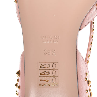 Gucci Malaga Kid Studded Pointed Toe Unia Flats 39.5 Perfect Pink 7 of 8