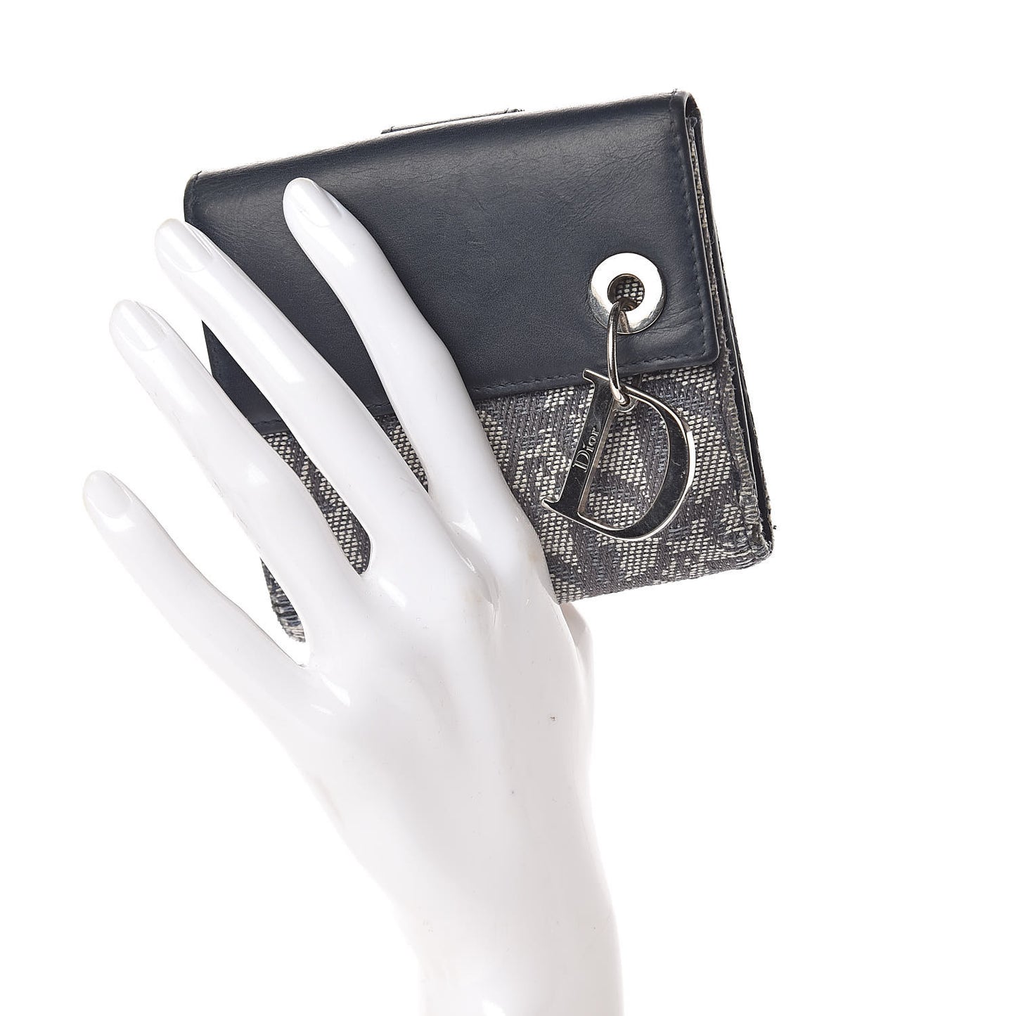 Monogram Compact Wallet Navy