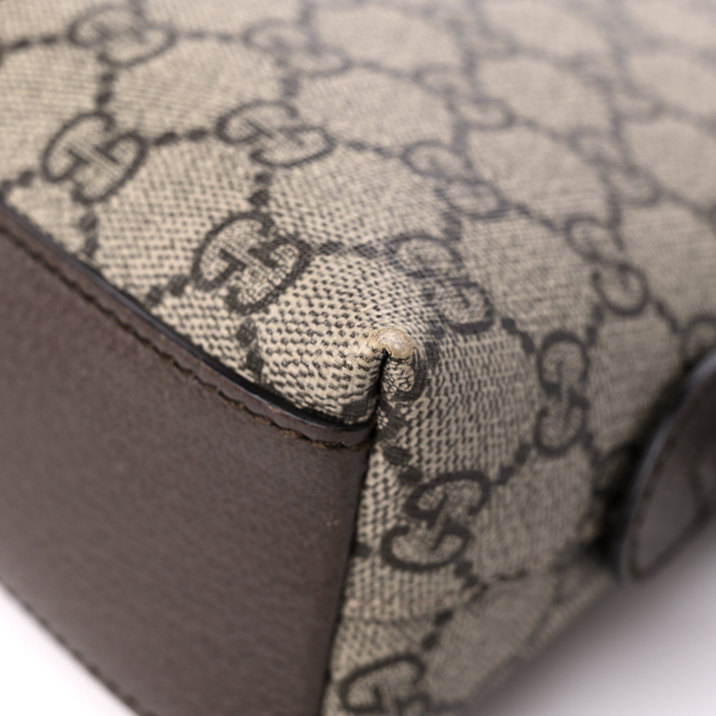 GG Supreme Monogram Textured Dollar Calfskin Web Small Ophidia Dome Shoulder Bag Beige Ebony New Acero