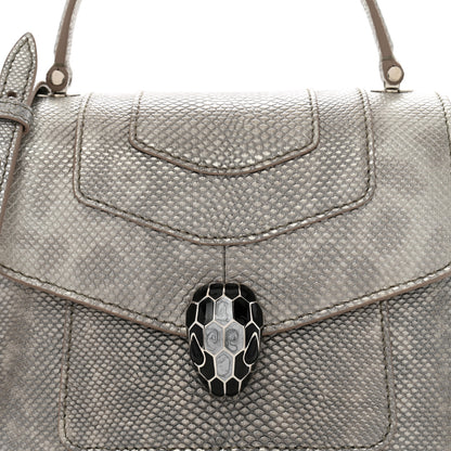 Bulgari Metallic Karung Serpenti Forever Top Handle Silver 10 of 13