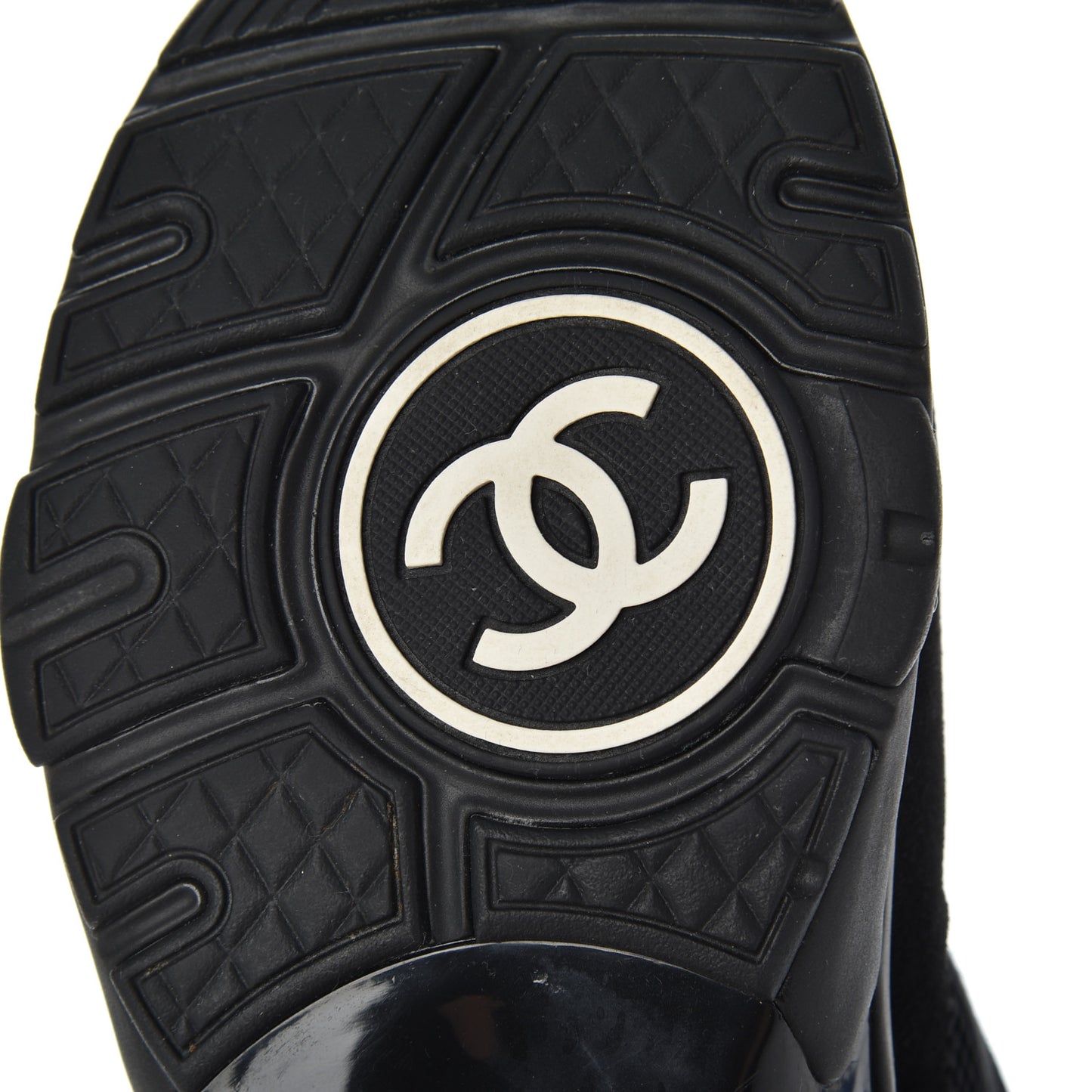 Fabric Calfskin Suede CC Sneakers 37.5 Black