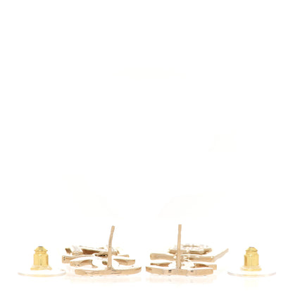 Chanel Crystal CC No 5 Drop Earrings Gold 3 of 5