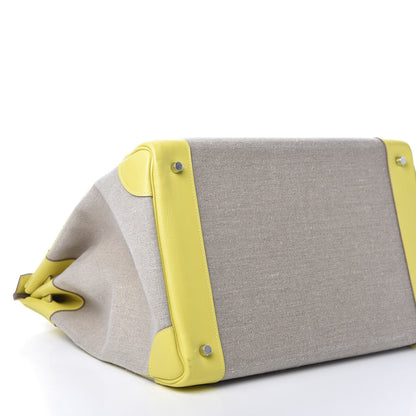 Hermes Toile De Camp Evercolor HAC Birkin 40 Ficelle Lime 7 of 11