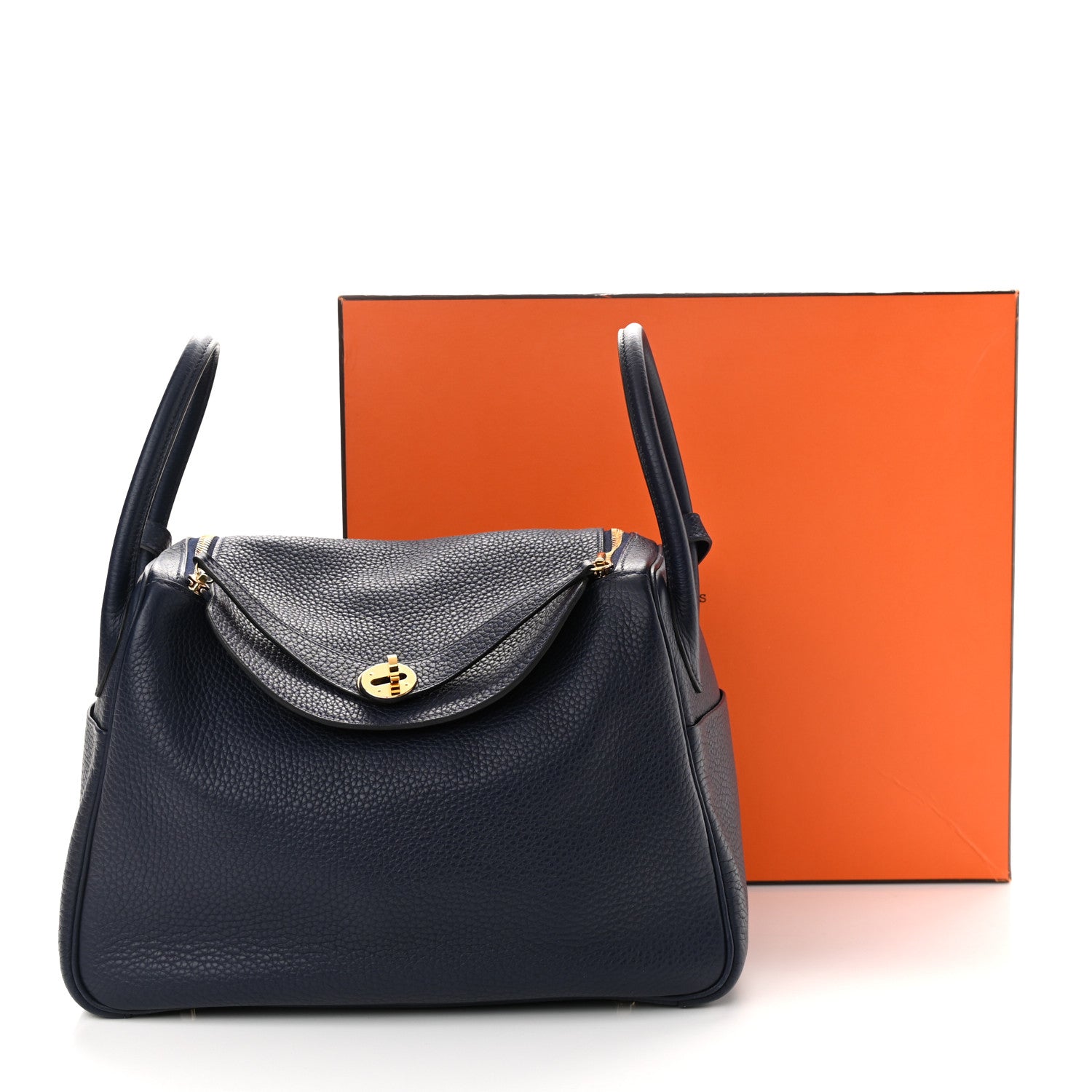 Hermes Taurillon Clemence Lindy 30 Bleu Nuit 11 of 11
