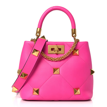 Valentino Garavani Nappa Small Roman Stud The Handle Bag Pink PP 1 of 8