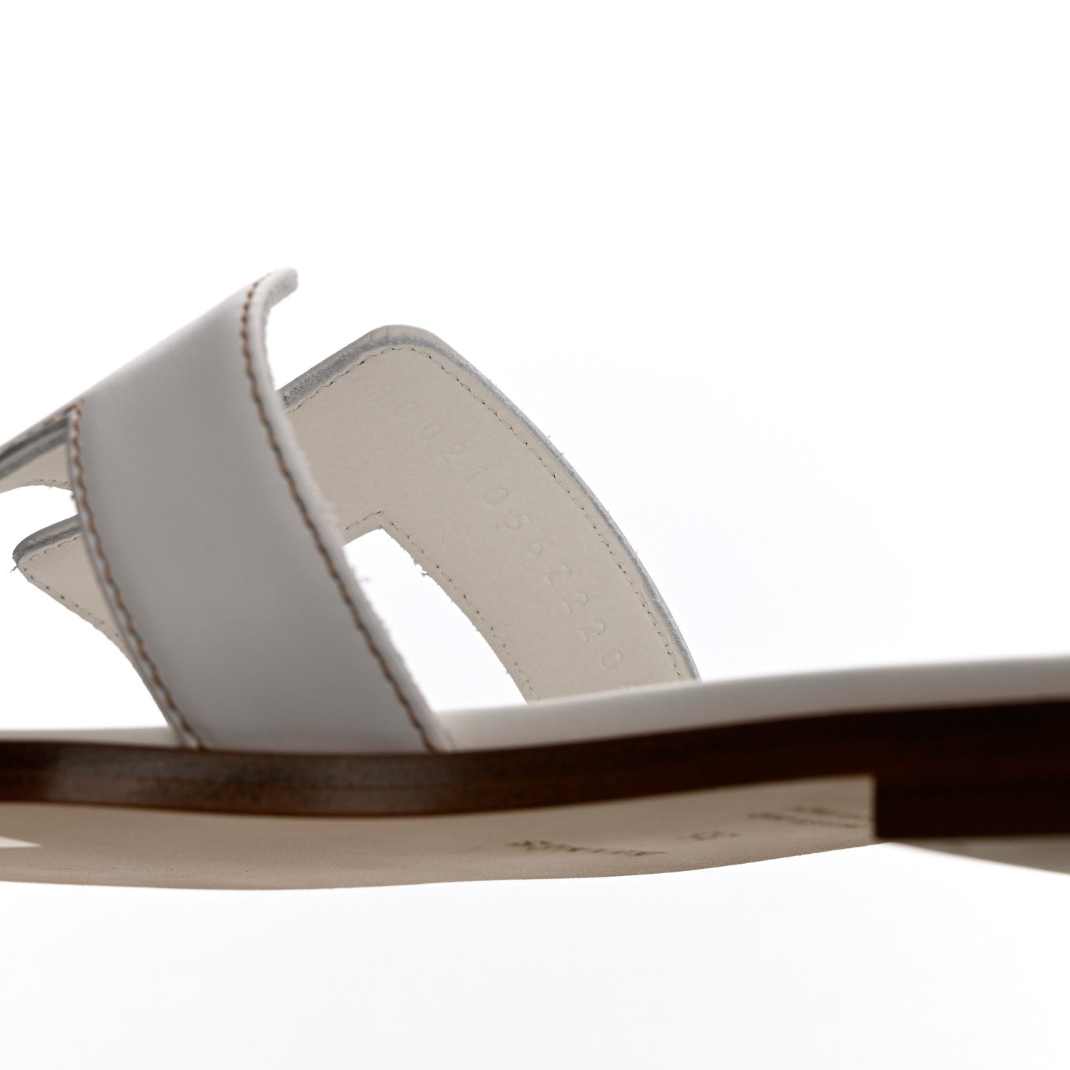 Hermes Box Calfskin Oran Sandals 35 White 6 of 9
