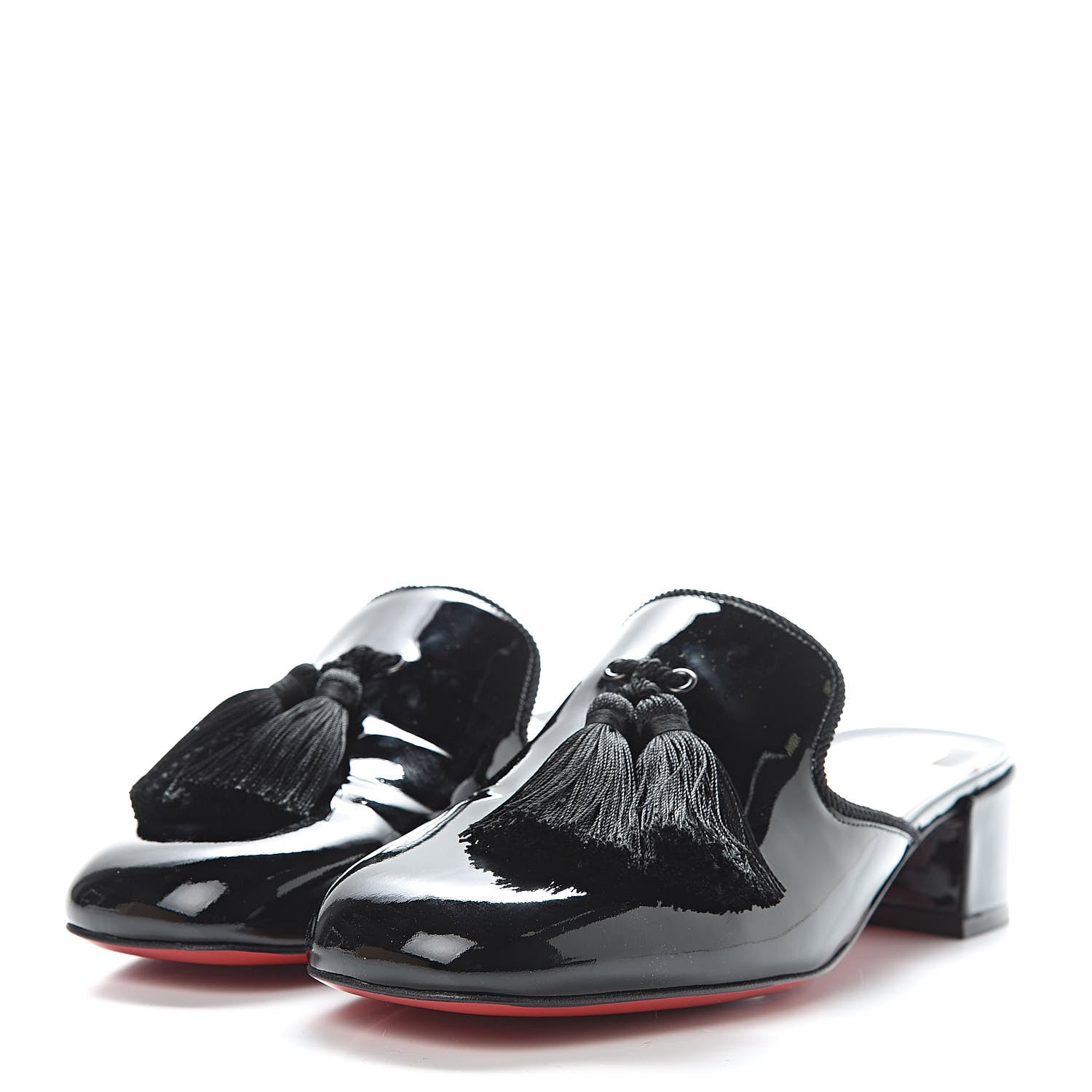 Christian Louboutin Patent Barry 35 Mules 38 Black 3 of 10