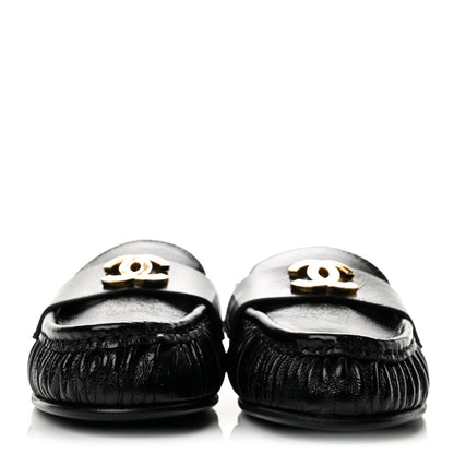 Chanel Shiny Crumpled Lambskin CC Mules 36 Black 3 of 11