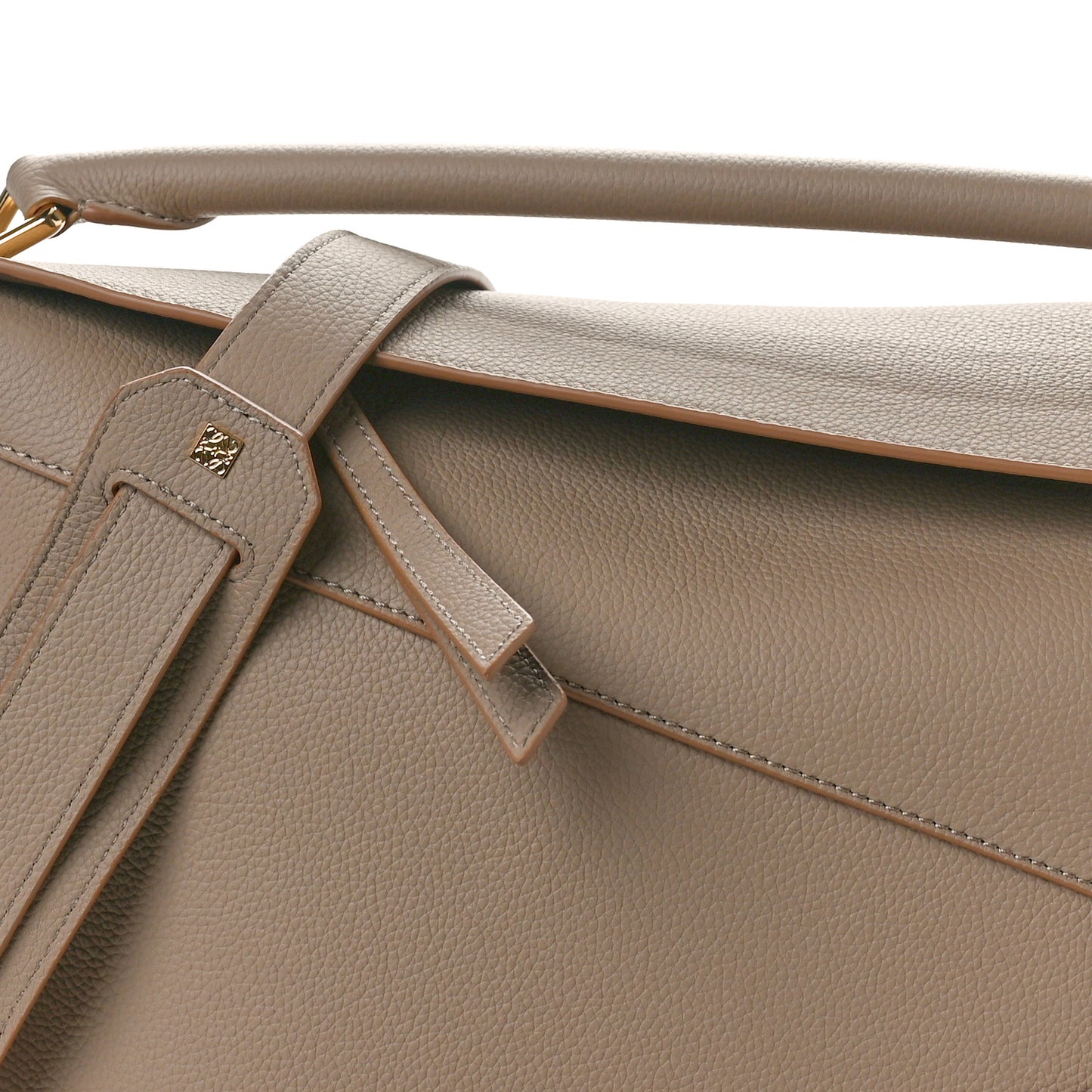 Soft Grained Calfskin Medium Puzzle Edge Bag Sand