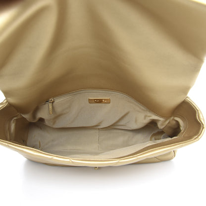 Chanel Metallic Goatskin Quilted Maxi 19 Flap Gold 5 of 10