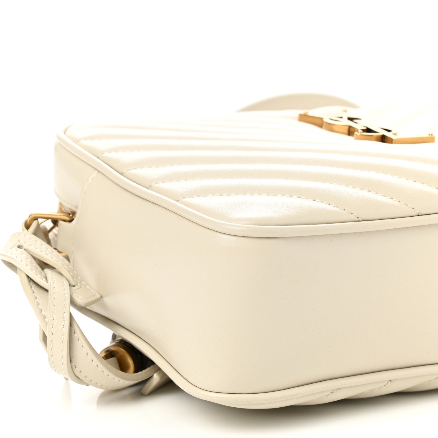Saint Laurent Calfskin Matelasse Monogram Lou Camera Bag Crema Soft 9 of 11