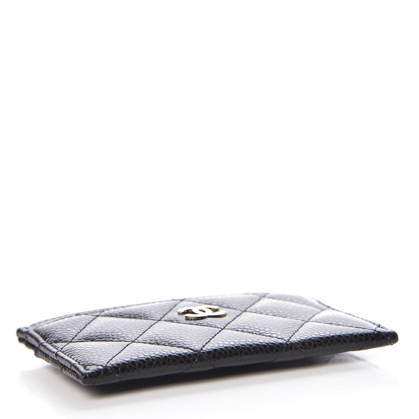 Caviar Quilted Card Holder Black