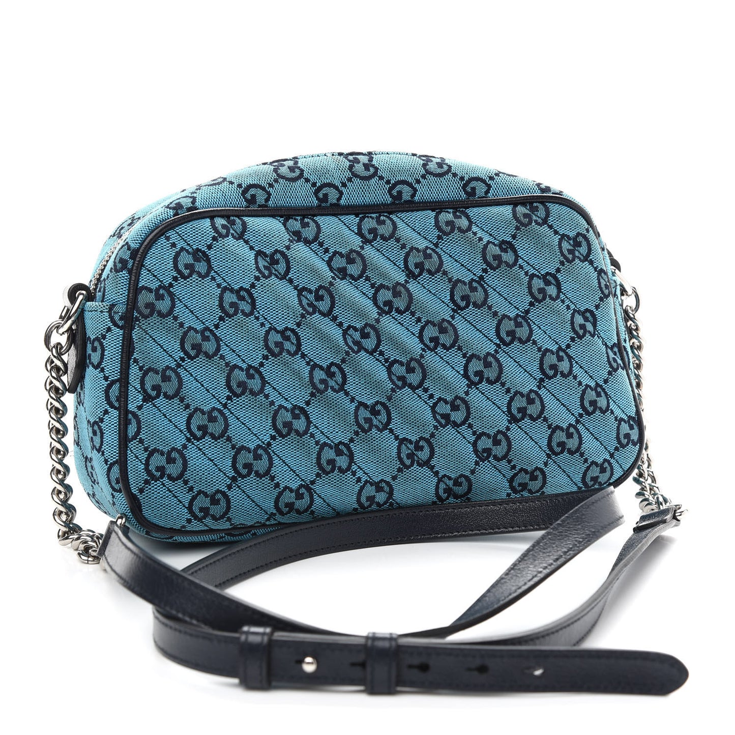 Monogram Multicolor Matelasse Diagonal Small GG Marmont Chain Shoulder Bag Light Blue