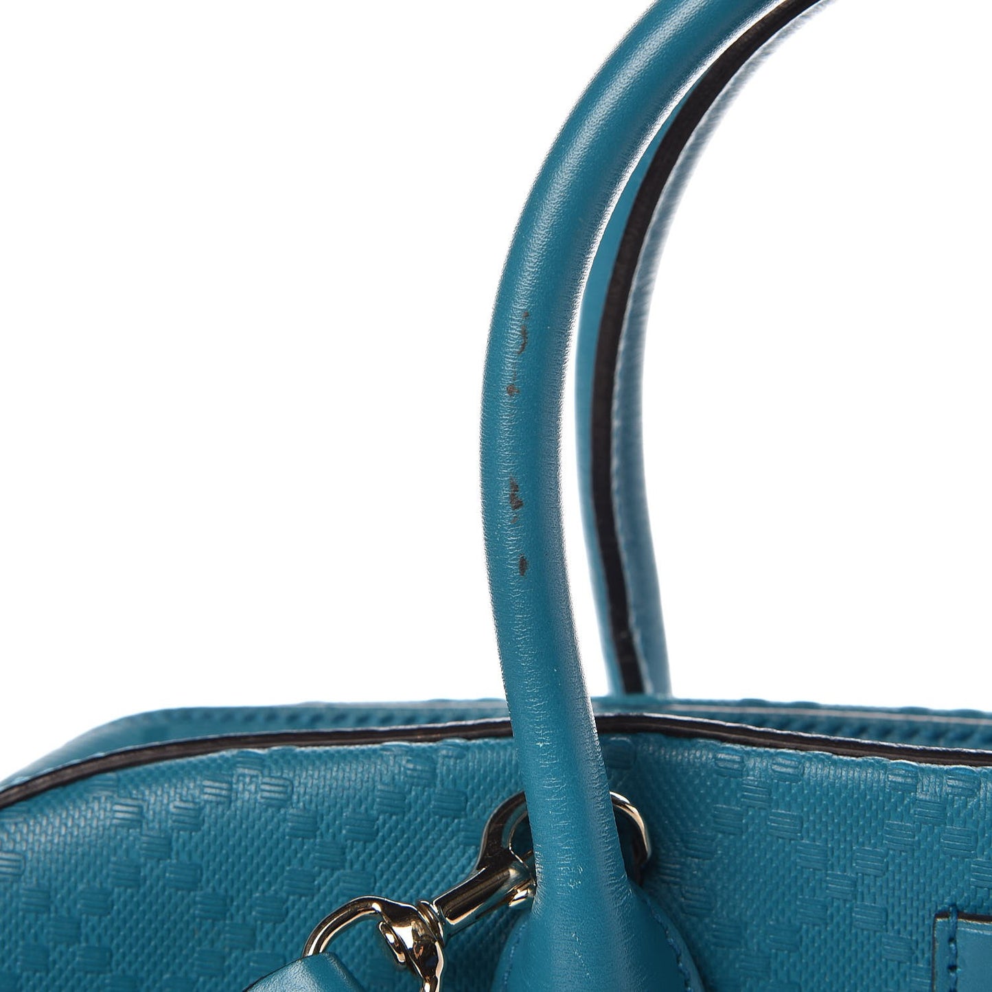 Calfskin Bright Diamante Top Handle Bag Deep Cobalt