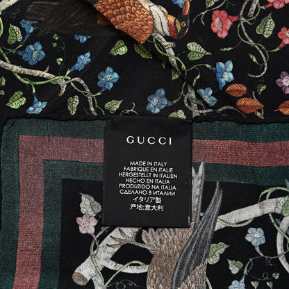 Gucci Silk Floral Condor Square Handkerchief Black 3 of 4