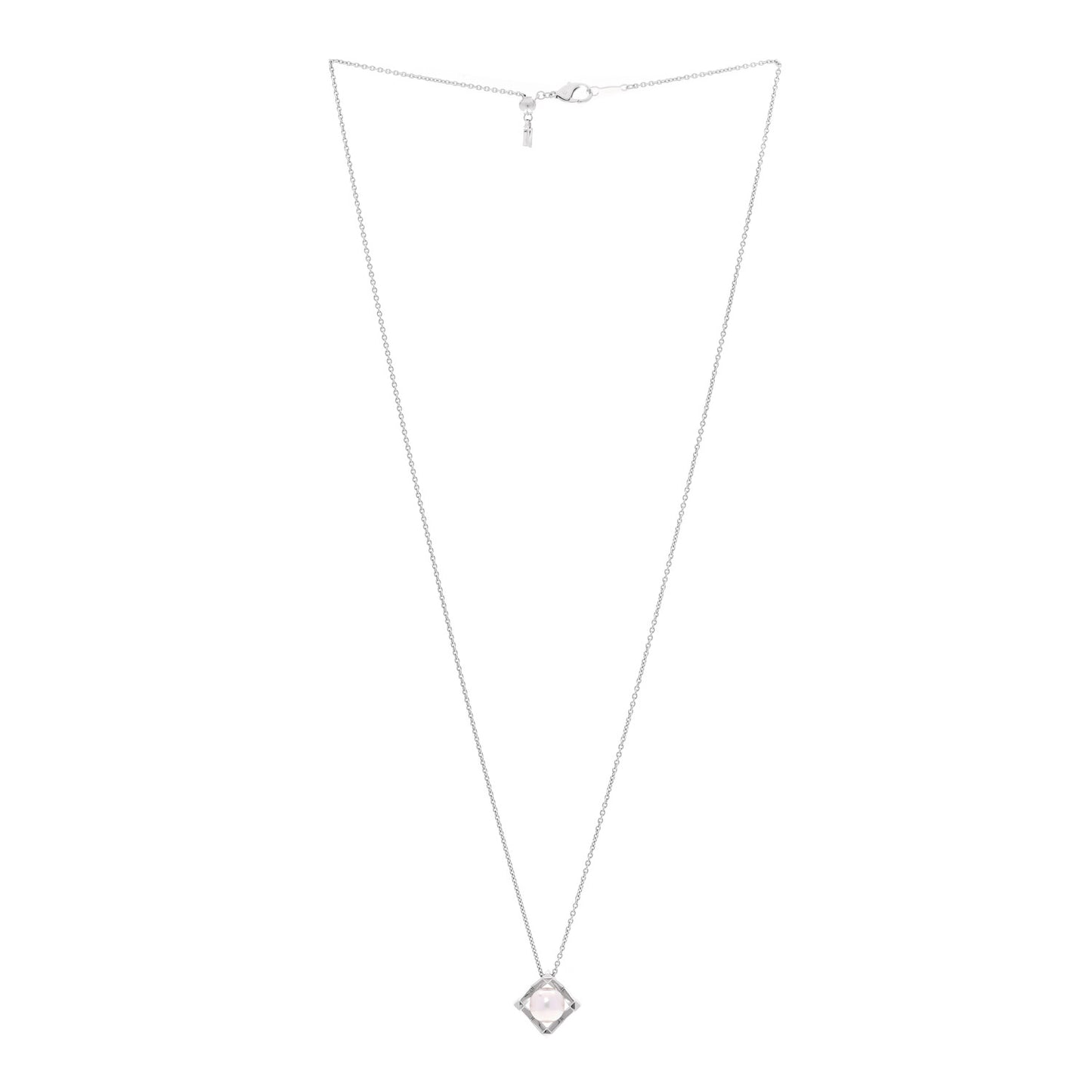 18K White Gold Akoya Cultured Pearl 7.5mm M Collection Pendant Necklace