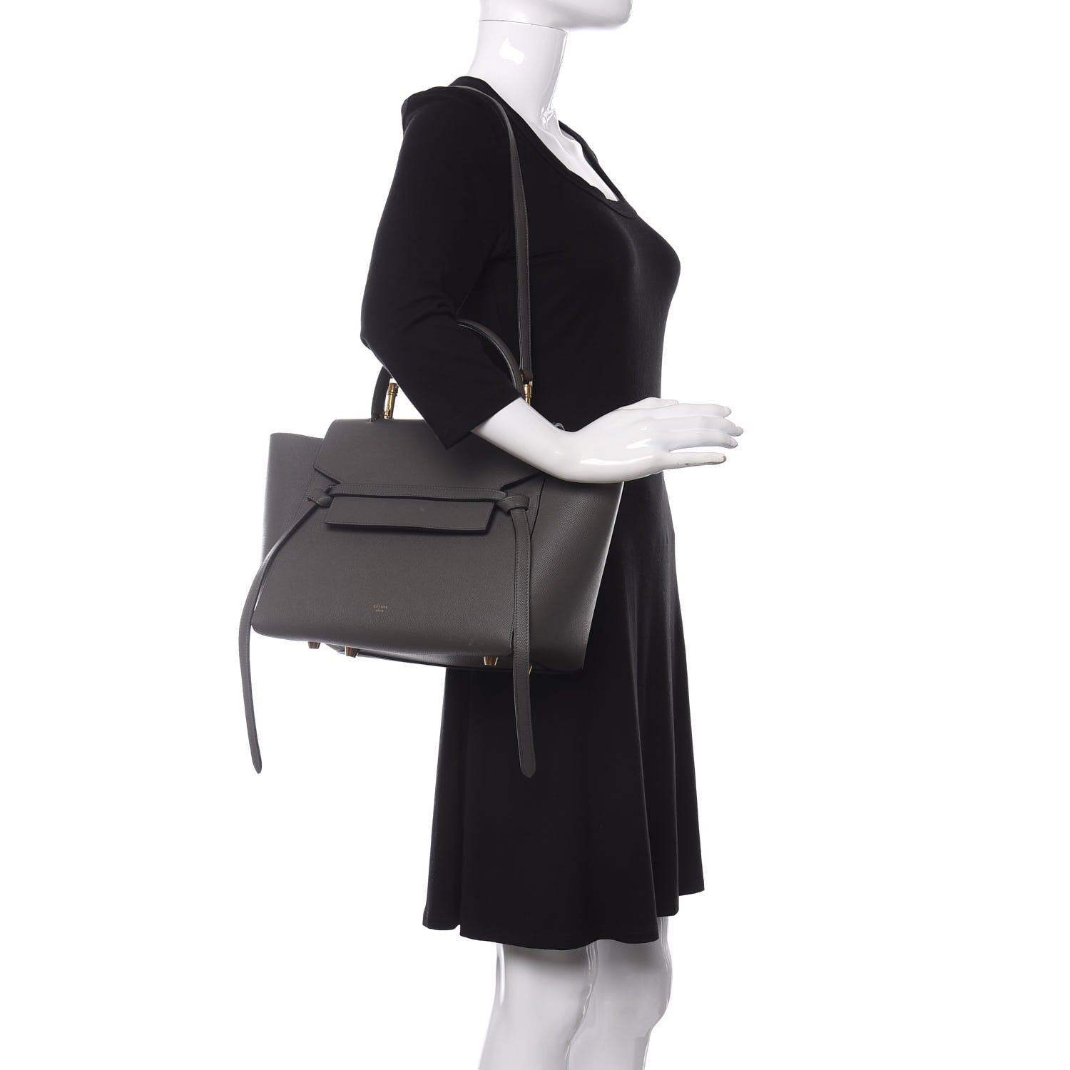 Celine Grained Calfskin Small Belt Bag Grey 2 of 9