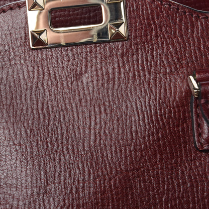 Valentino Garavani Textured Calfskin Rockstud Double Handle Tote Wine 12 of 12