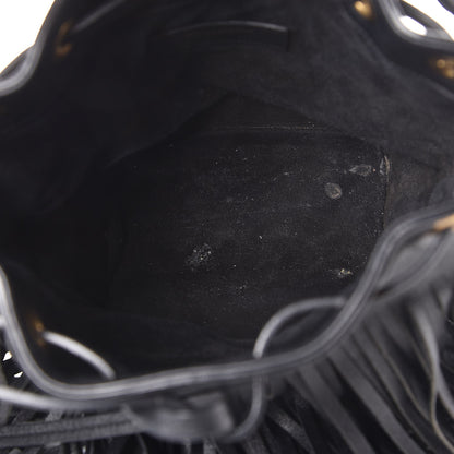 Saint Laurent Calfskin Small Emmanuelle Fringe Bucket Bag Black 14 of 19
