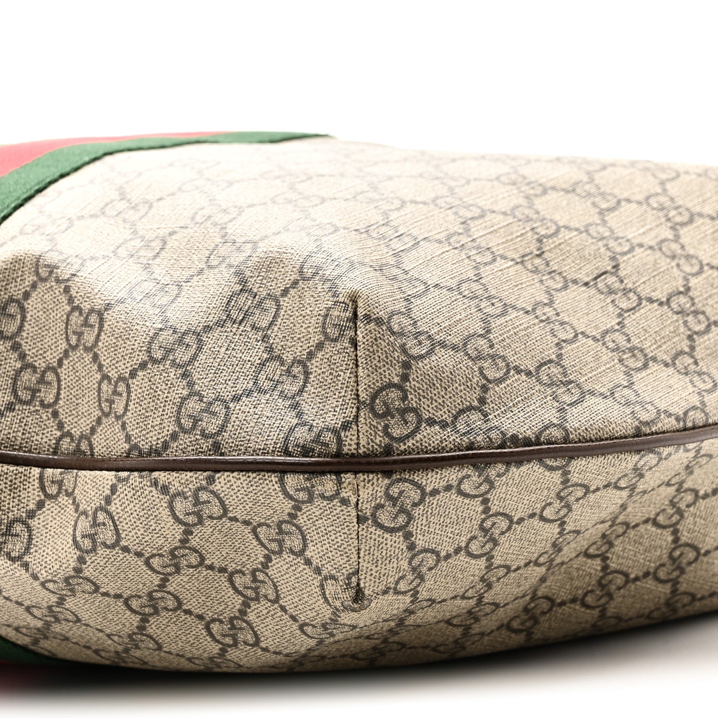 GG Supreme Monogram Web Ophidia Half Moon Hobo Brown