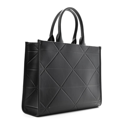 Prada Soft Calfskin Triangolo Symbole Embossed Medium Tote Black 3 of 10