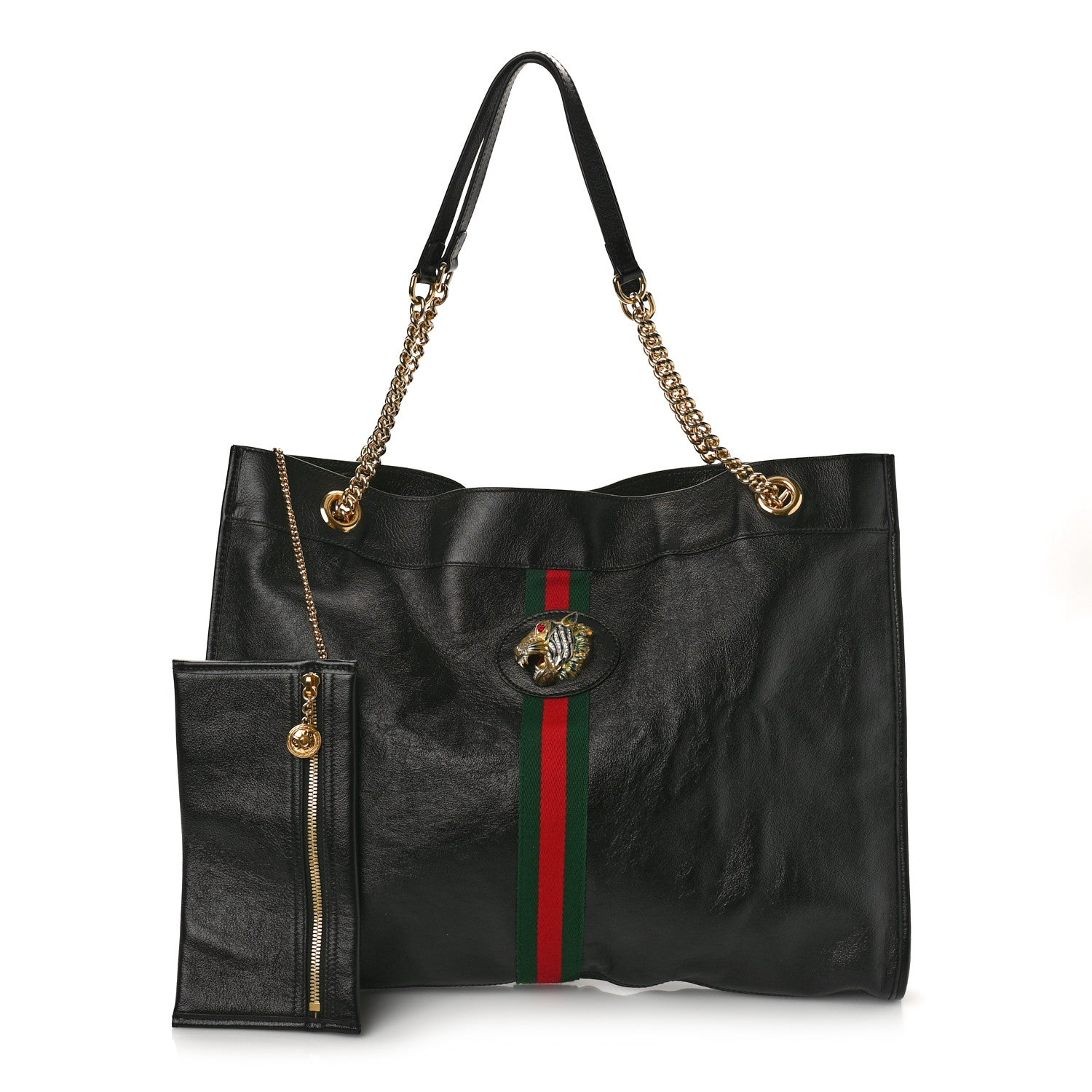 Gucci Calfskin Large Rajah Chain Tote Black 1 of 11