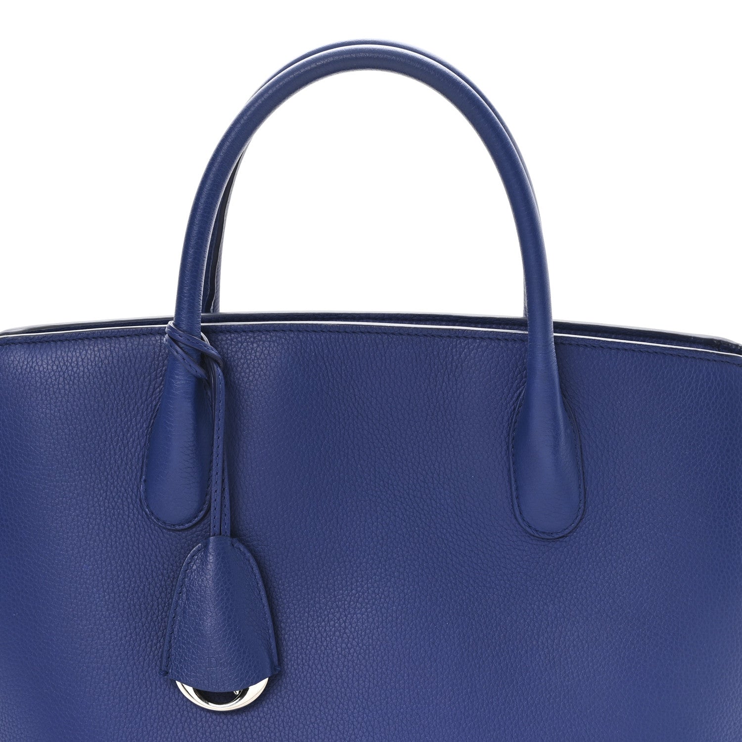 Christian Dior Grained Calfskin Bar Tote Blue 8 of 11