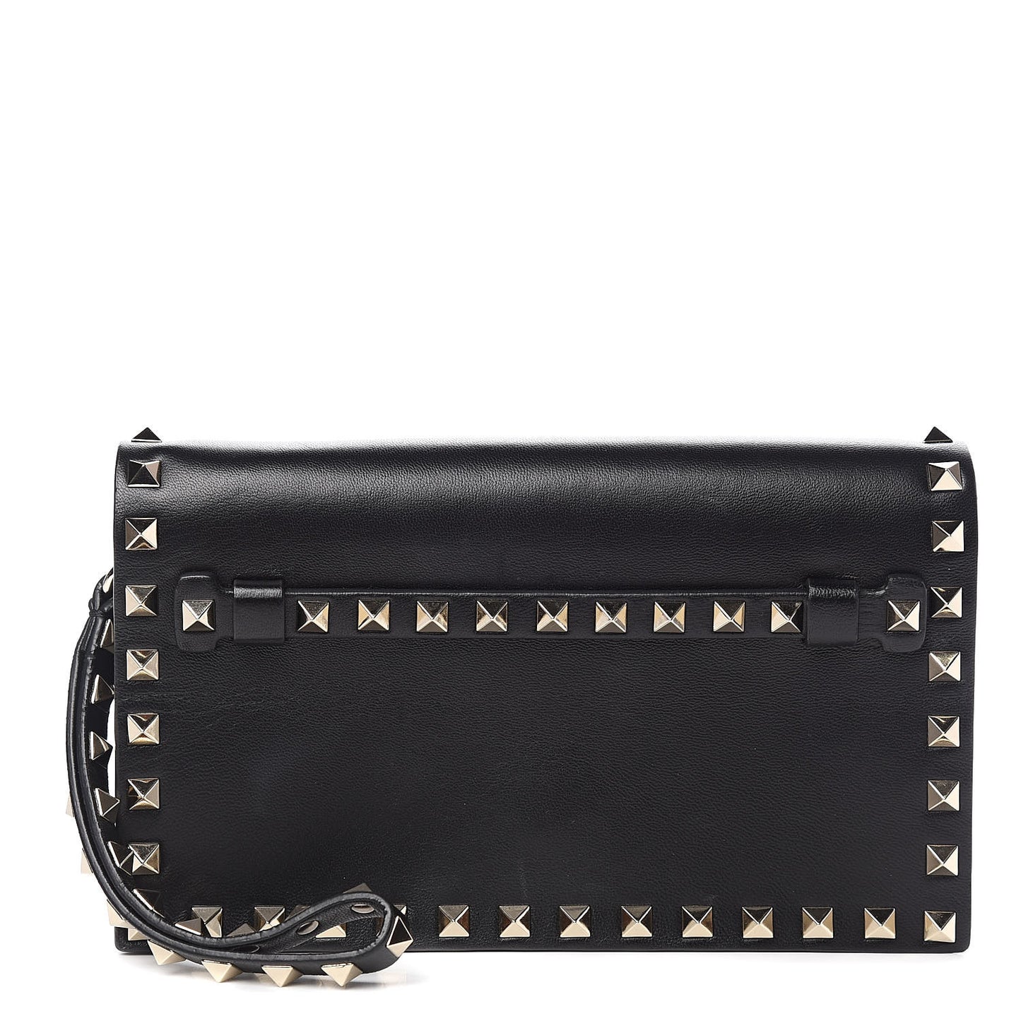 Nappa Small Rockstud Wristlet Clutch Black