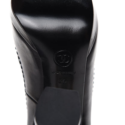 Chanel Calfskin Escarpins CC Pumps 36 Black 8 of 12
