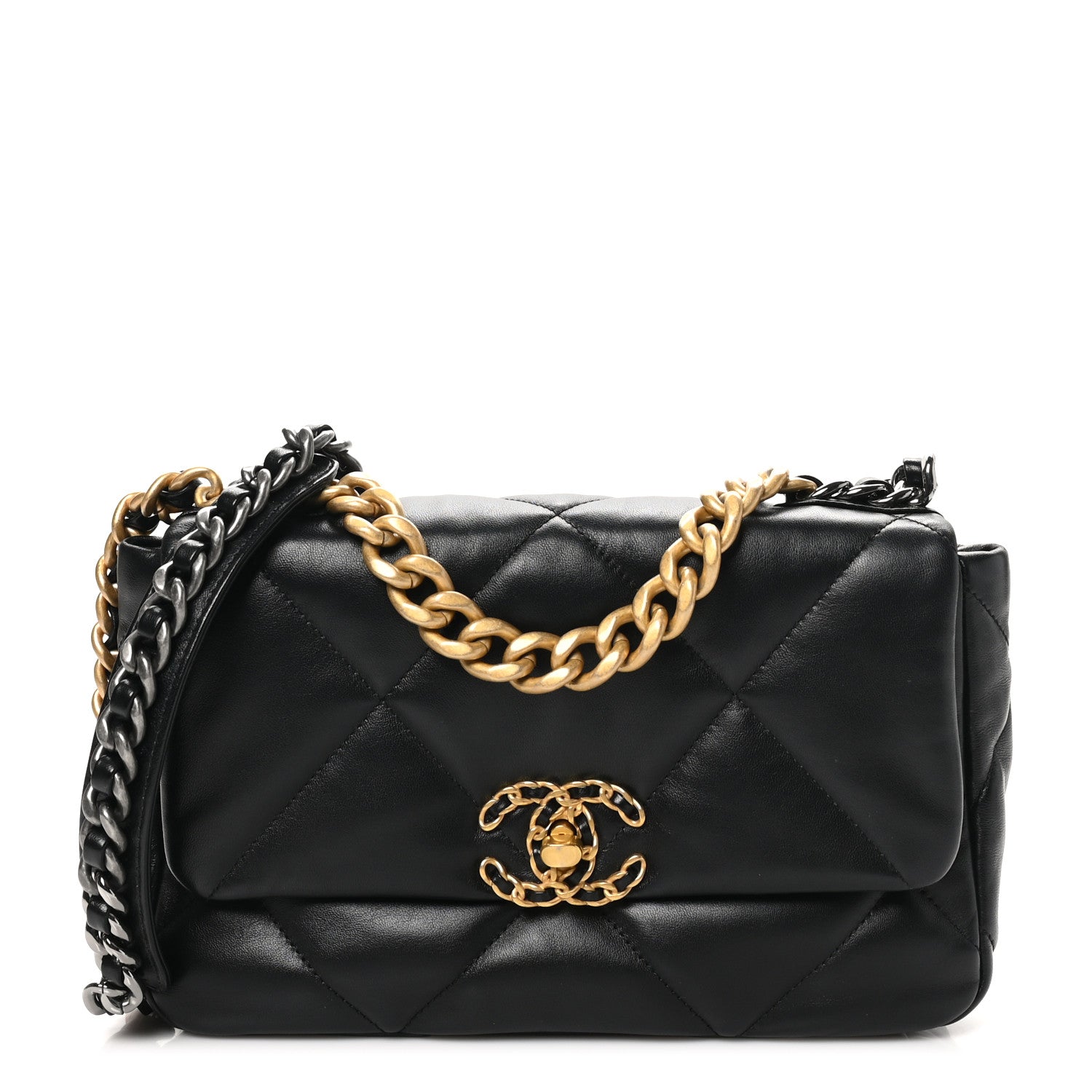 Chanel Lambskin Quilted Medium Chanel 19 Flap Black 1 of 12