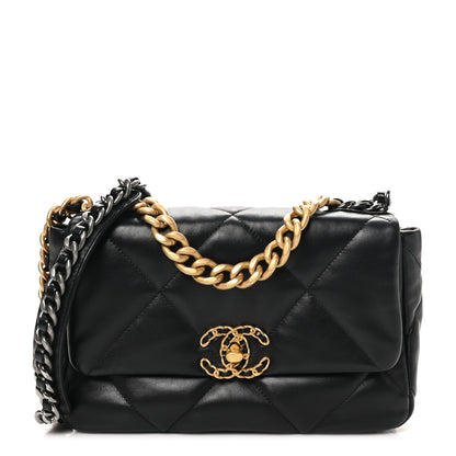 Chanel Lambskin Quilted Medium Chanel 19 Flap Black 1 of 12