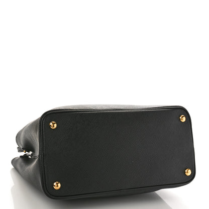 Prada Saffiano Cuir Small Double Bag Black Mughetto 4 of 8
