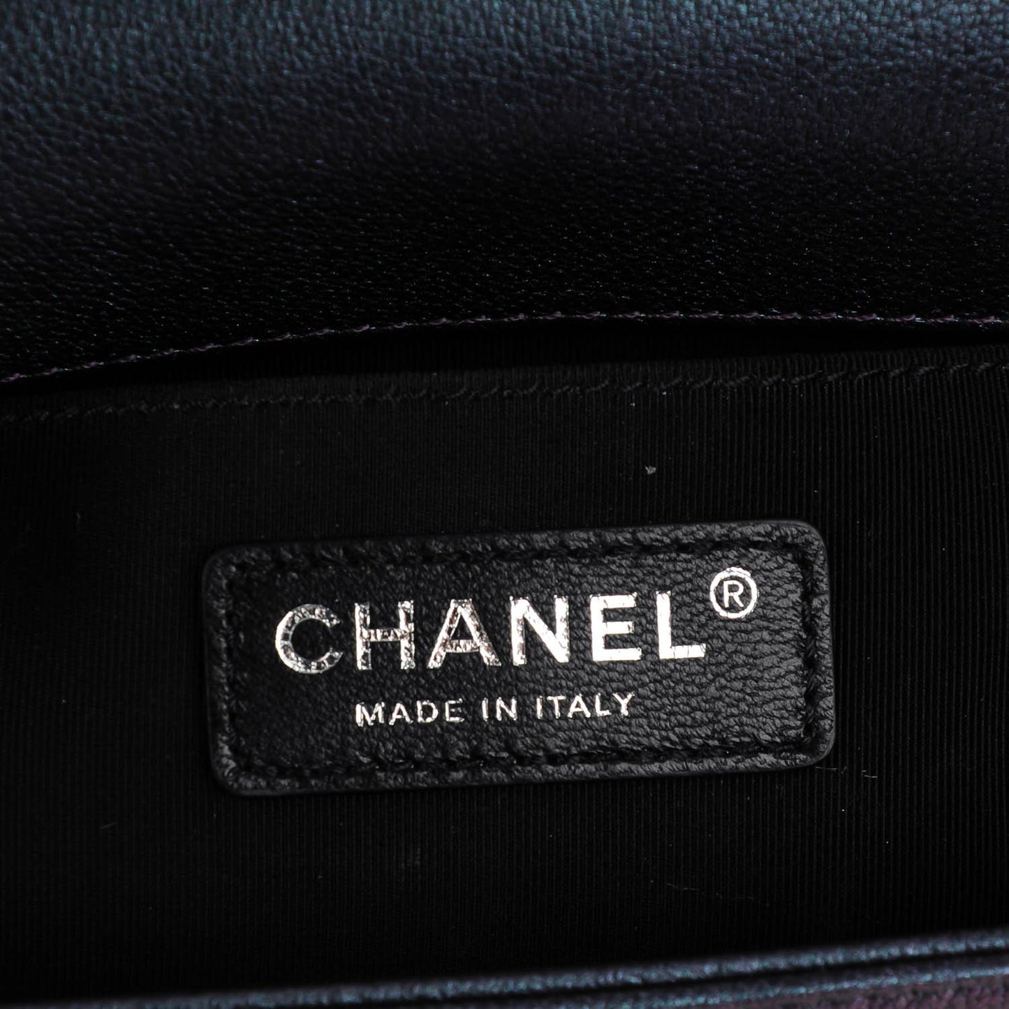 Iridescent Goatskin Quilted Small Boy Flap Purple