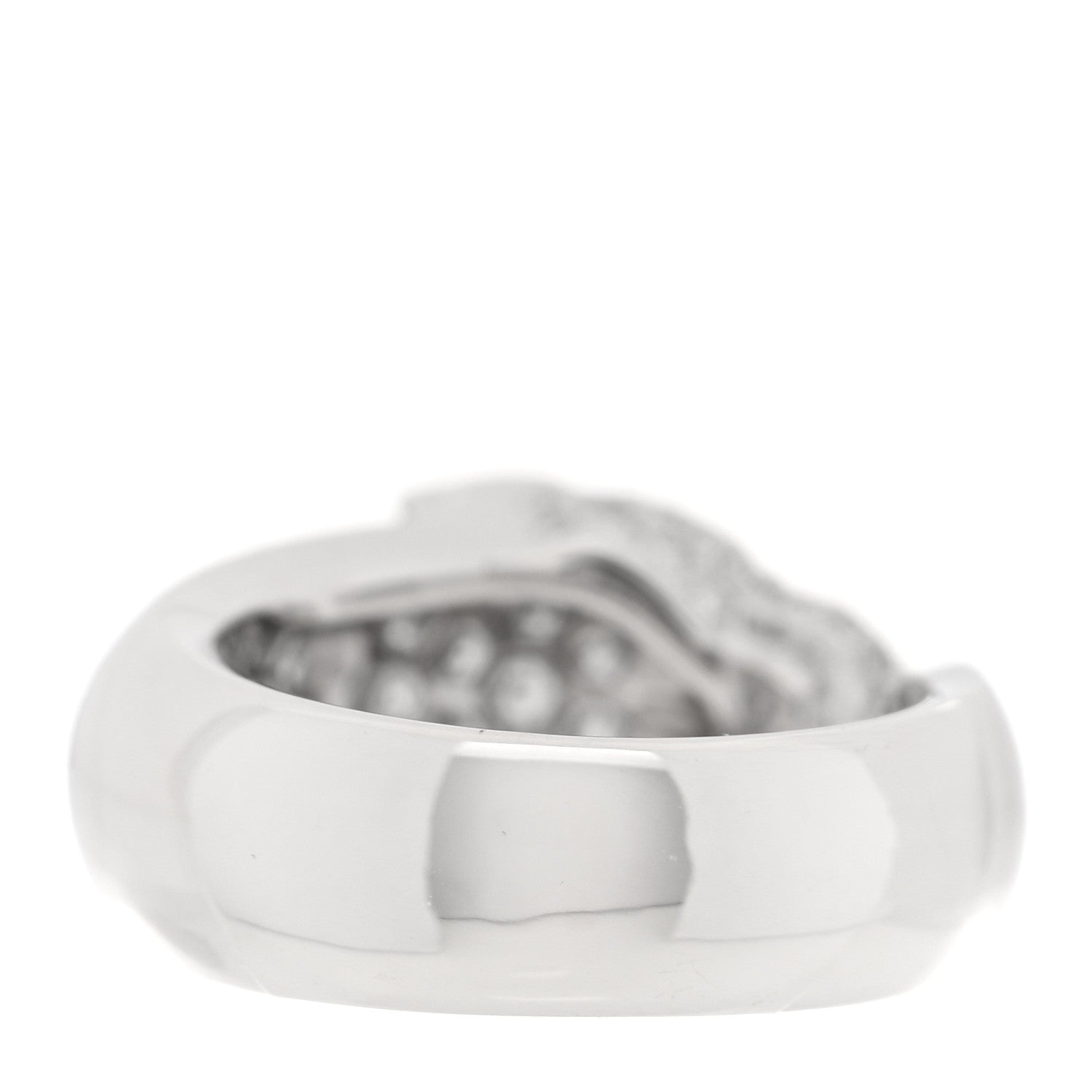 Cartier 18K White Gold Diamond Black Onyx Emerald Panthere De Cartier Ring 50 5.25 3 of 5
