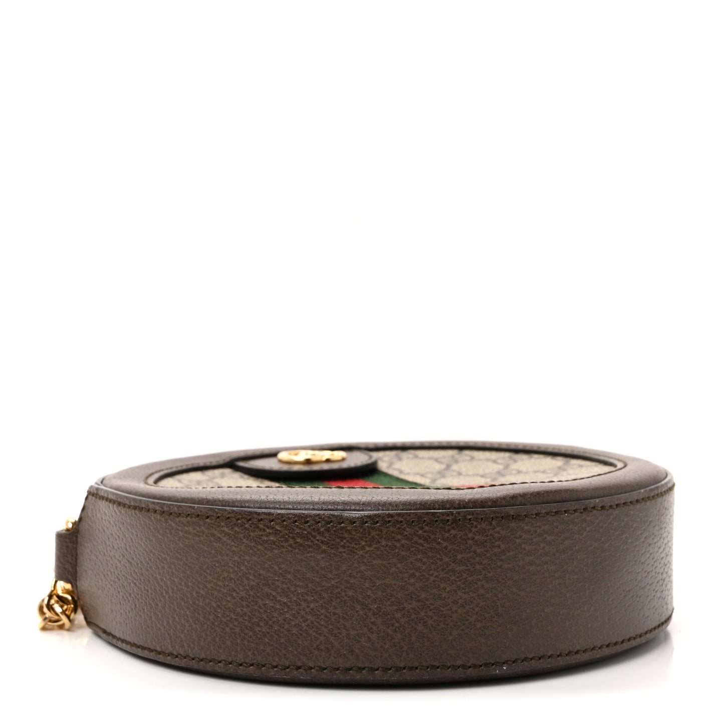 GG Supreme Monogram Web Mini Ophidia Round Shoulder Bag Brown