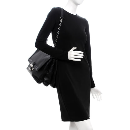 Versace Calfskin Palazzo Shoulder Bag Black 2 of 6