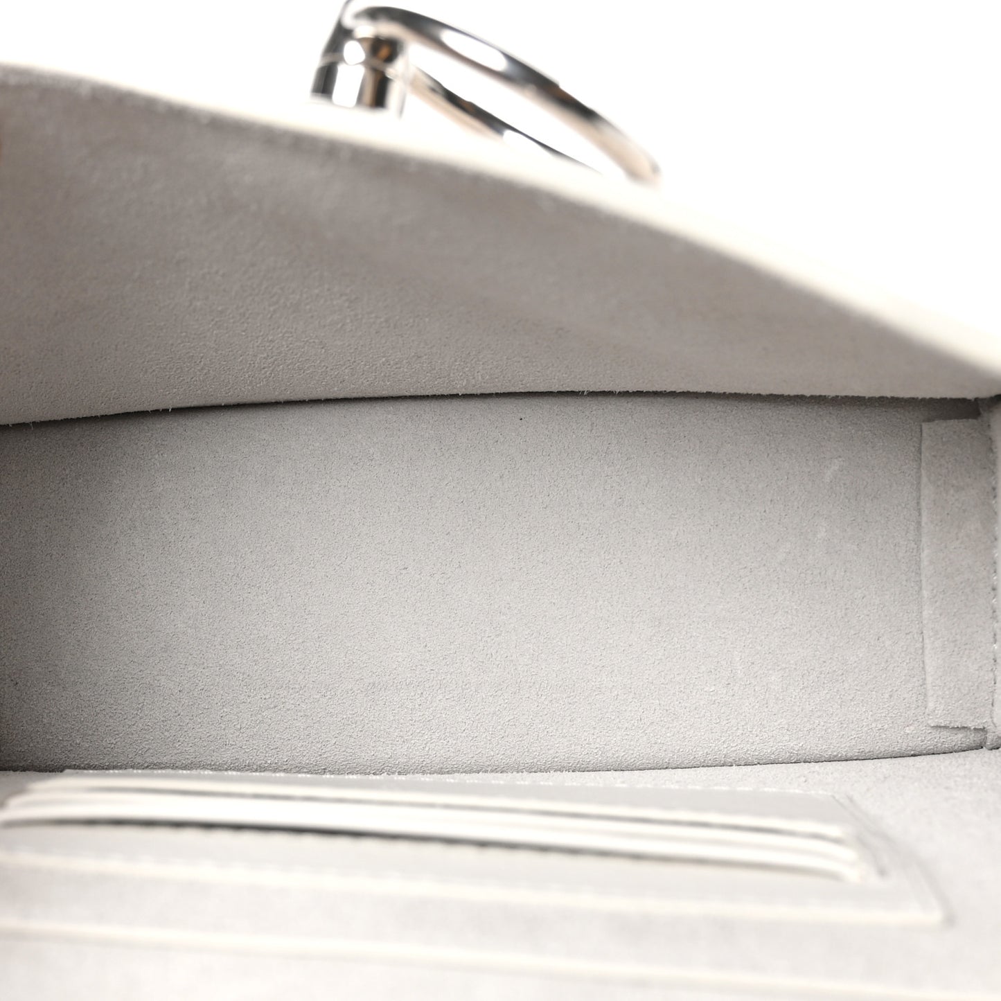 Grained Calfskin Small Amberly Top Handle Crossbody White