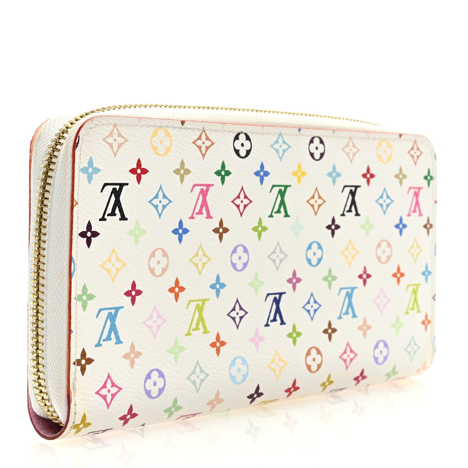 Louis Vuitton Monogram Multicolor Zippy Wallet White Litchi 3 of 6