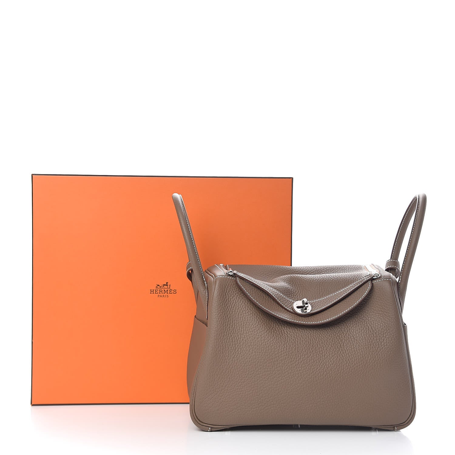 Hermes Taurillon Clemence Lindy 30 Etoupe 13 of 13