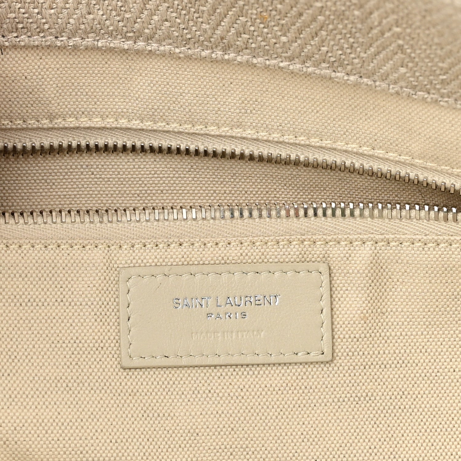 Saint Laurent Linen Calfskin Rive Gauche Tote Beige Sea Salt 6 of 10
