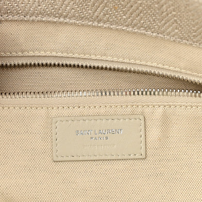 Saint Laurent Linen Calfskin Rive Gauche Tote Beige Sea Salt 6 of 10