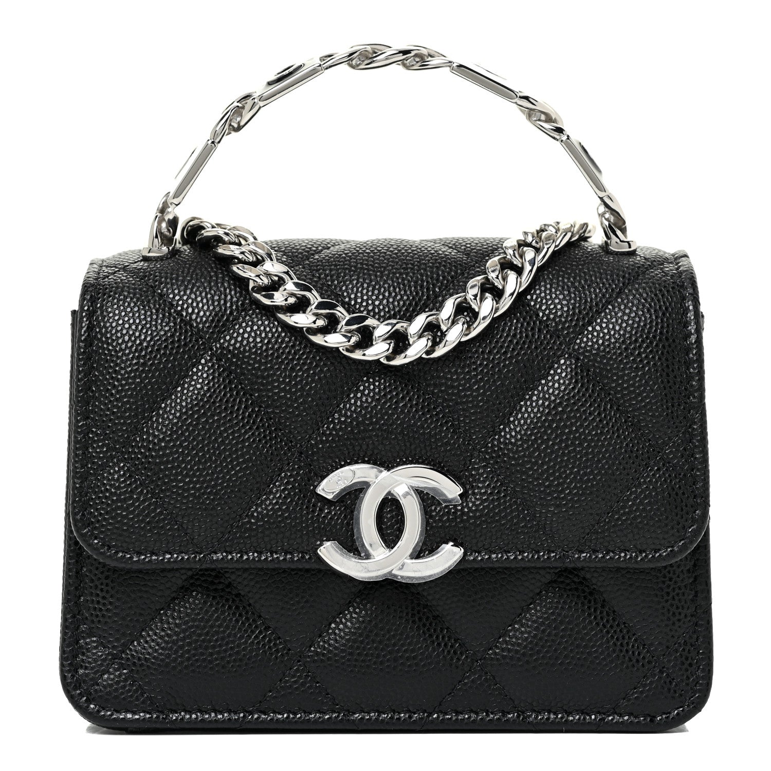 Chanel Caviar Quilted Pick Me Up Clutch With Chain Black 1 of 17