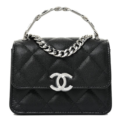 Chanel Caviar Quilted Pick Me Up Clutch With Chain Black 1 of 17