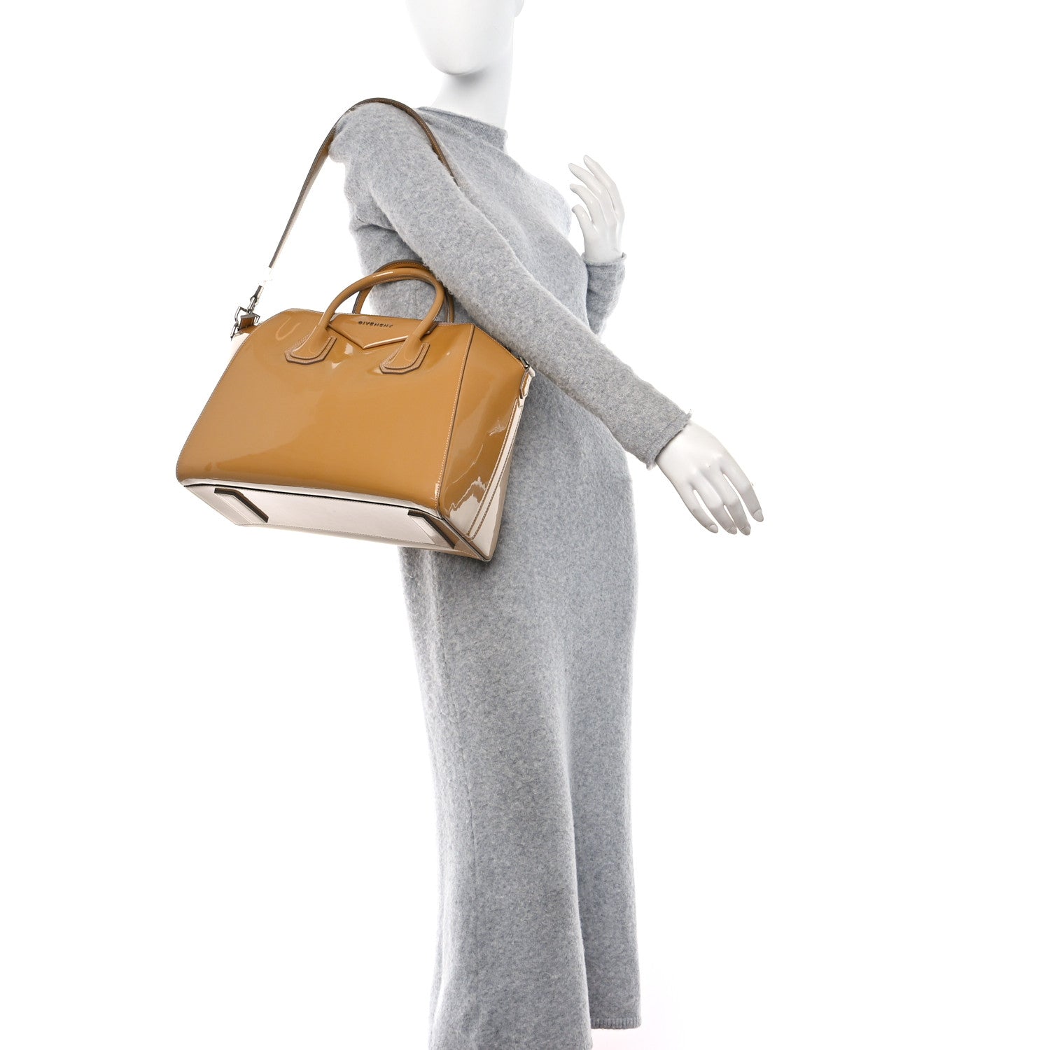 Givenchy Patent Calfskin Medium Antigona Beige 2 of 13