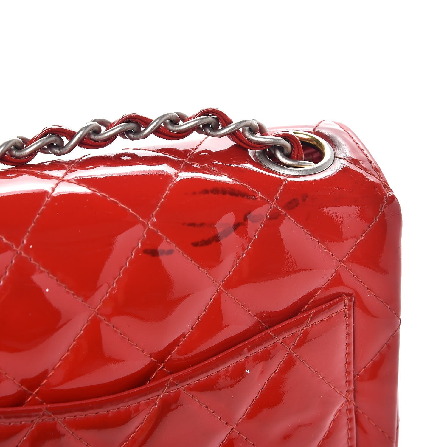 Chanel Patent Quilted Mini Square Flap Red 10 of 11